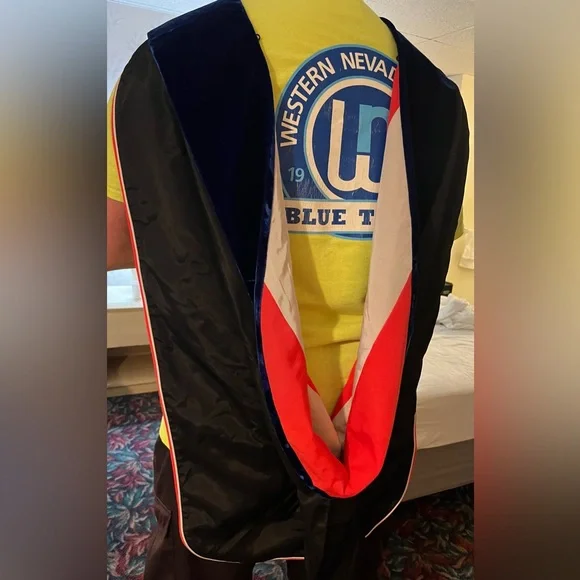 Cotrell Leonard PhD Doctoral Hood Graduation ceremony cowl Regalia Blue white OS - Picture 10 of 13